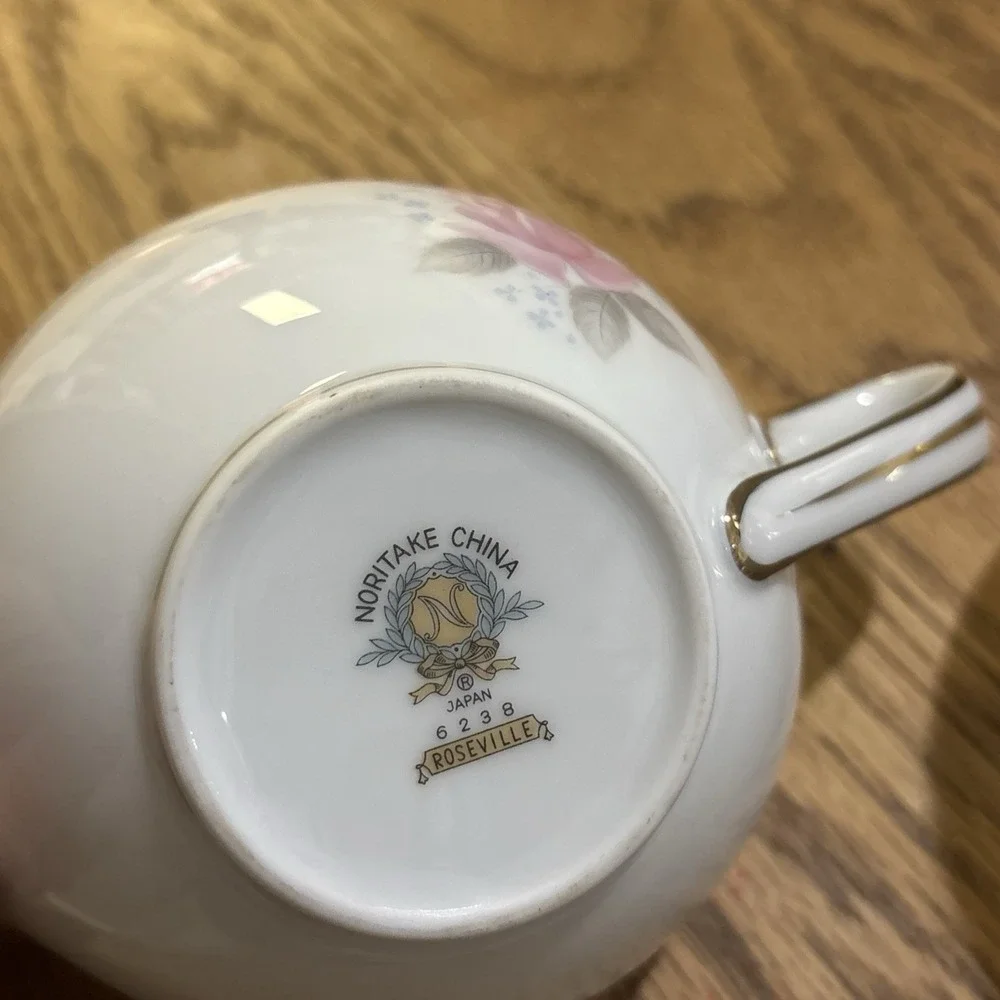 NORITAKE Japan ROSEVILLE Pink Rose 6238 CREAMER SUGAR w/LID